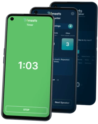 TMmeets mobile tools: timer, ah-counter, and table topics